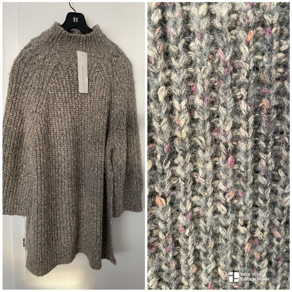 Autumn Cashmere Italian yarn blend chunky oversized sweater confetti NWT - Picture 1 of 6